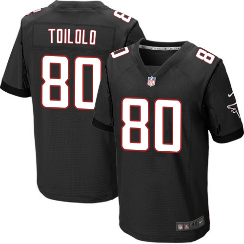 Men's Elite Levine Toilolo Nike Jersey Black Alternate - #80 NFL Atlanta Falcons